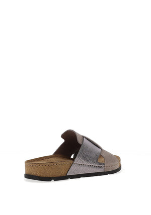 Rohde Womens Leather Shimmer Criss Cross Mule, Earth