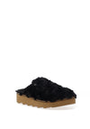 Rohde Womens Faux Fur Trim Mules, Black