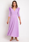Role Mode Alena Feather Trim Shoulder Maxi Dress, Lilac