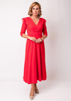 Role Mode Anyu Feather Detail A-Line Dress, Red