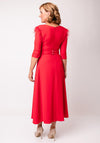 Role Mode Anyu Feather Detail A-Line Dress, Red