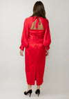 Role Mode Lares Cape Detail Feather Dress, Red