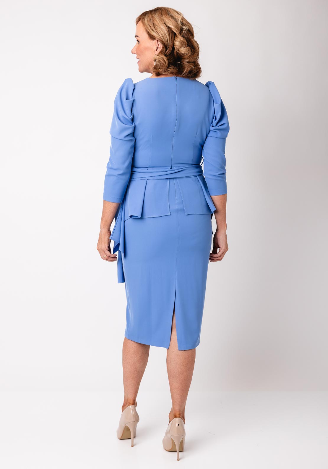 Role Mode Suti Belted Midi Dress, Blue