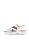 Gabor Rolling Soft Leather Multi Velcro Strap Sandals, Silver