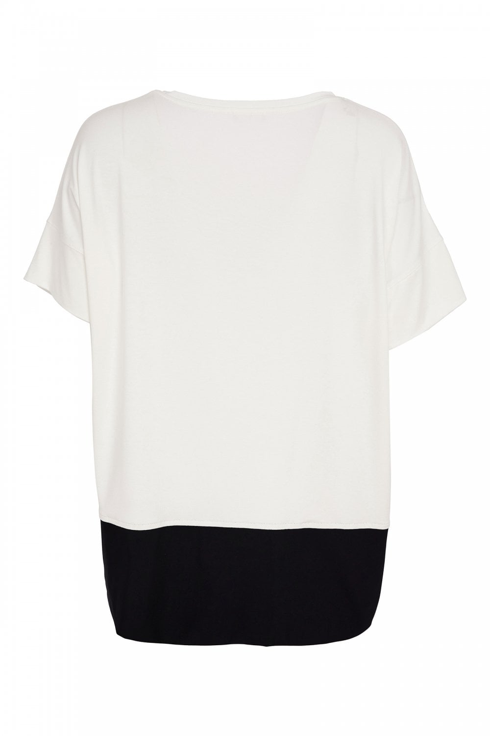 Naya Contrast Hem Zip Pocket Top, White