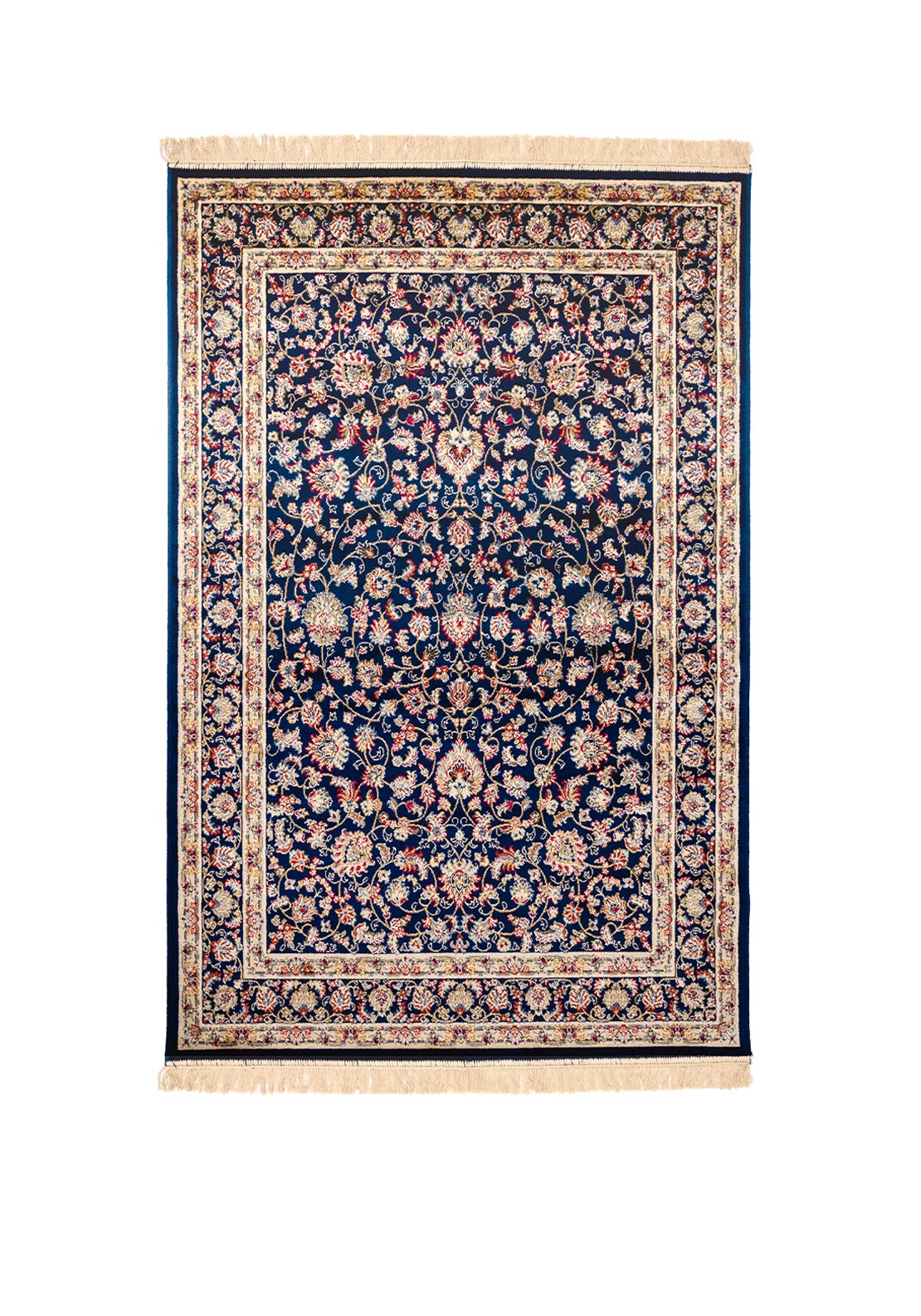 Paul Small Isphahan Fringed Rug 120x170cm, Navy