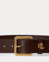 Ralph Lauren Logo-Keeper Leather Belt, Brown