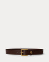 Ralph Lauren Logo-Keeper Leather Belt, Brown