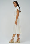 Salsa Belted Midi Shirt Dress, Cream