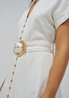 Salsa Belted Midi Shirt Dress, Cream
