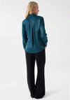 Salsa Satin Feel Blouse, Petroleum Green