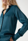 Salsa Satin Feel Blouse, Petroleum Green