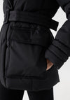 Salsa Belted Puffer Jacket, Black