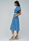 Salsa Belted Midi Shirt Dress, Blue