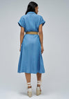 Salsa Belted Midi Shirt Dress, Blue