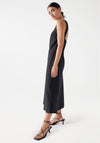 Salsa Open Back Linen Midi Dress, Black