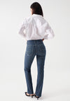 Salsa Secret Push in Straight Leg Jeans, Dark Blue Denim