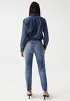 Salsa Faith Push in Jeans with Rips, Mid Wash Denim