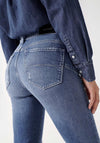 Salsa Faith Push in Jeans with Rips, Mid Wash Denim
