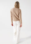 Salsa Rhinestone Button Detailed Knitted Jumper, Pearl