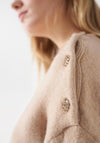 Salsa Rhinestone Button Detailed Knitted Jumper, Pearl