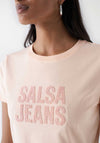 Salsa Sequin Logo T-Shirt, Peach