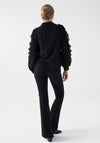 Salsa Ruffled Balloon Sleeve Blouse, Black