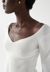 Salsa Sweetheart Neckline Ribbed Top, Pearl