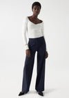 Salsa Sweetheart Neckline Ribbed Top, Pearl