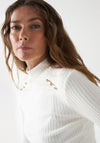 Salsa Metallic Applique Knit Jumper, Pearl
