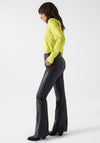 Salsa Leather Effect Faith Push in Trouser, Black