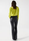 Salsa Leather Effect Faith Push in Trouser, Black
