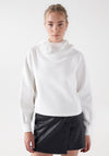 Salsa Floral Corsage Detail Hooded Sweatshirt, White