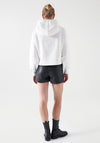 Salsa Floral Corsage Detail Hooded Sweatshirt, White