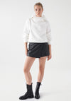 Salsa Floral Corsage Detail Hooded Sweatshirt, White