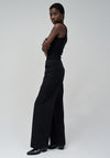 Salsa Super High Rise Wide Leg Jeans, Black