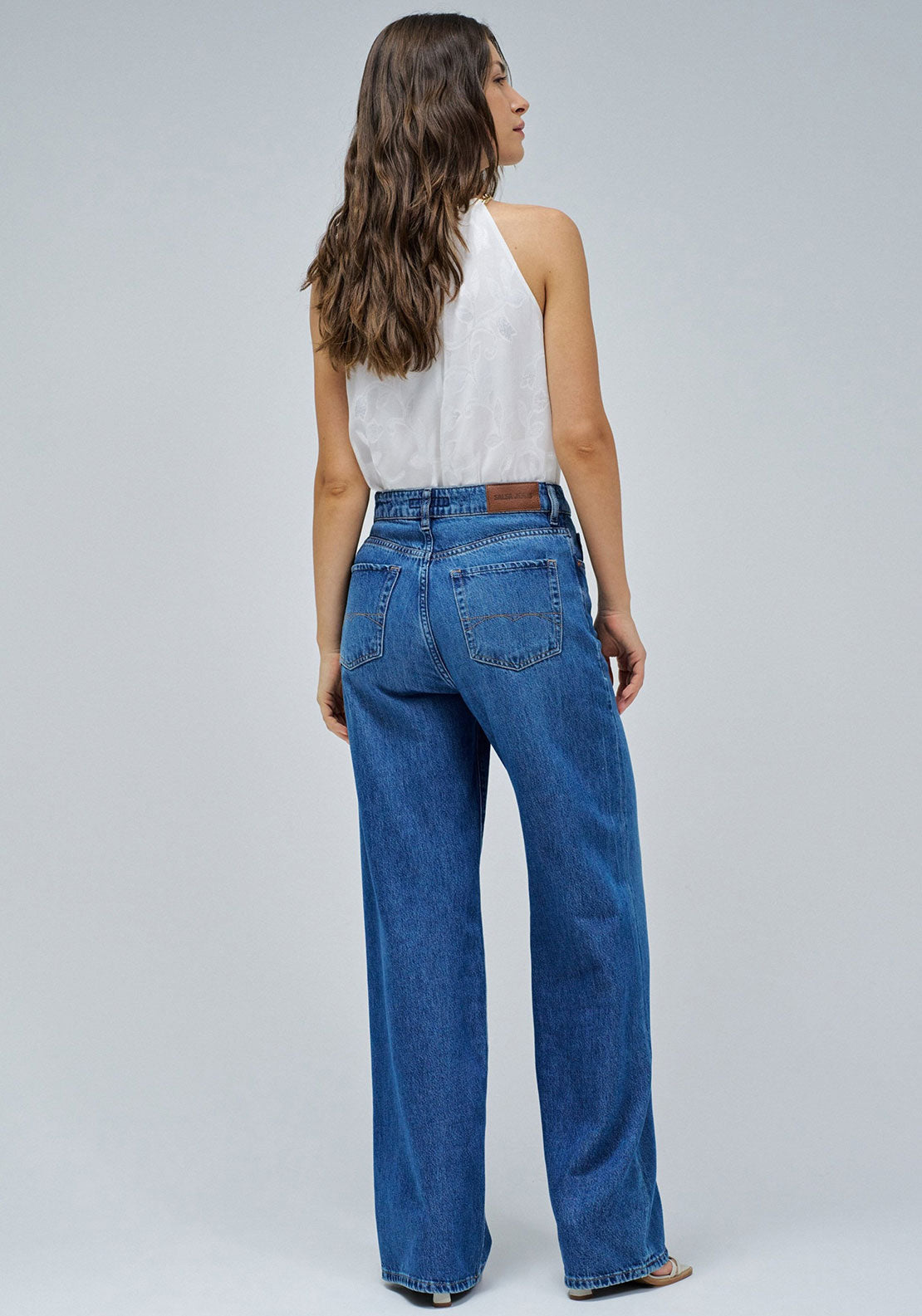 Salsa Jeans Wide Leg Jeans, Medium Blue Wash