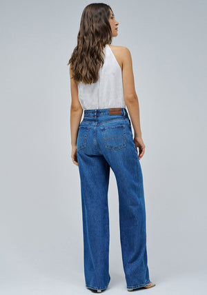 Salsa Jeans Wide Leg Jeans, Medium Blue Wash
