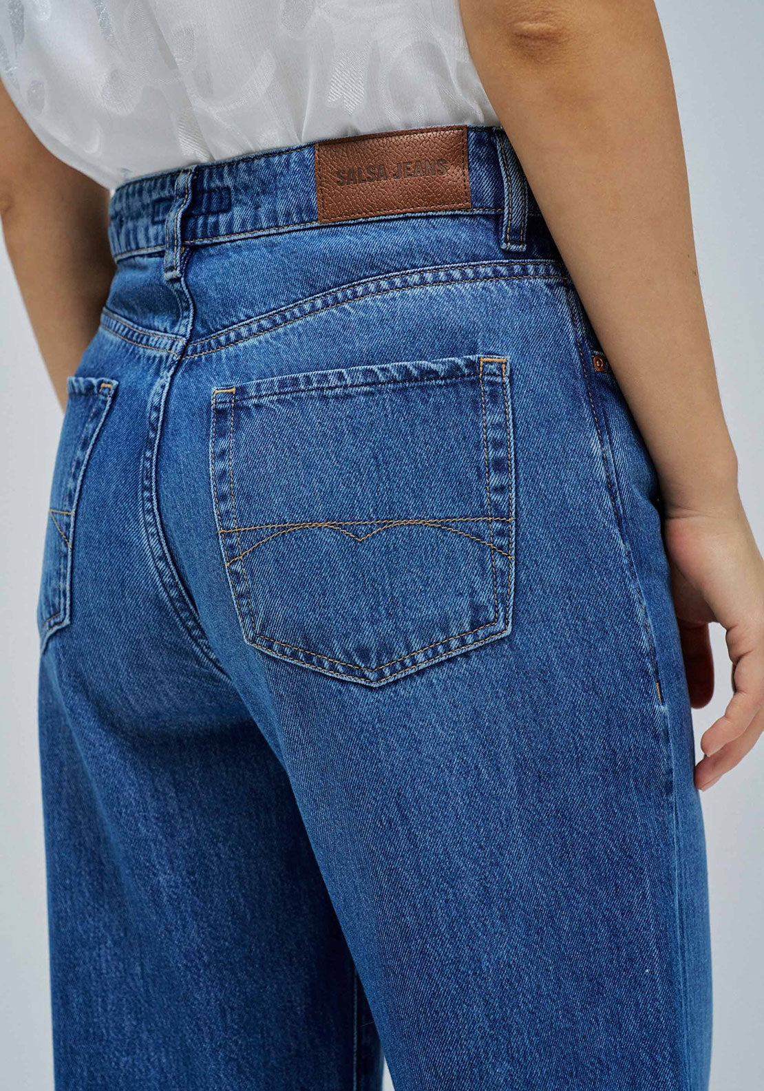 Salsa Jeans Wide Leg Jeans, Medium Blue Wash