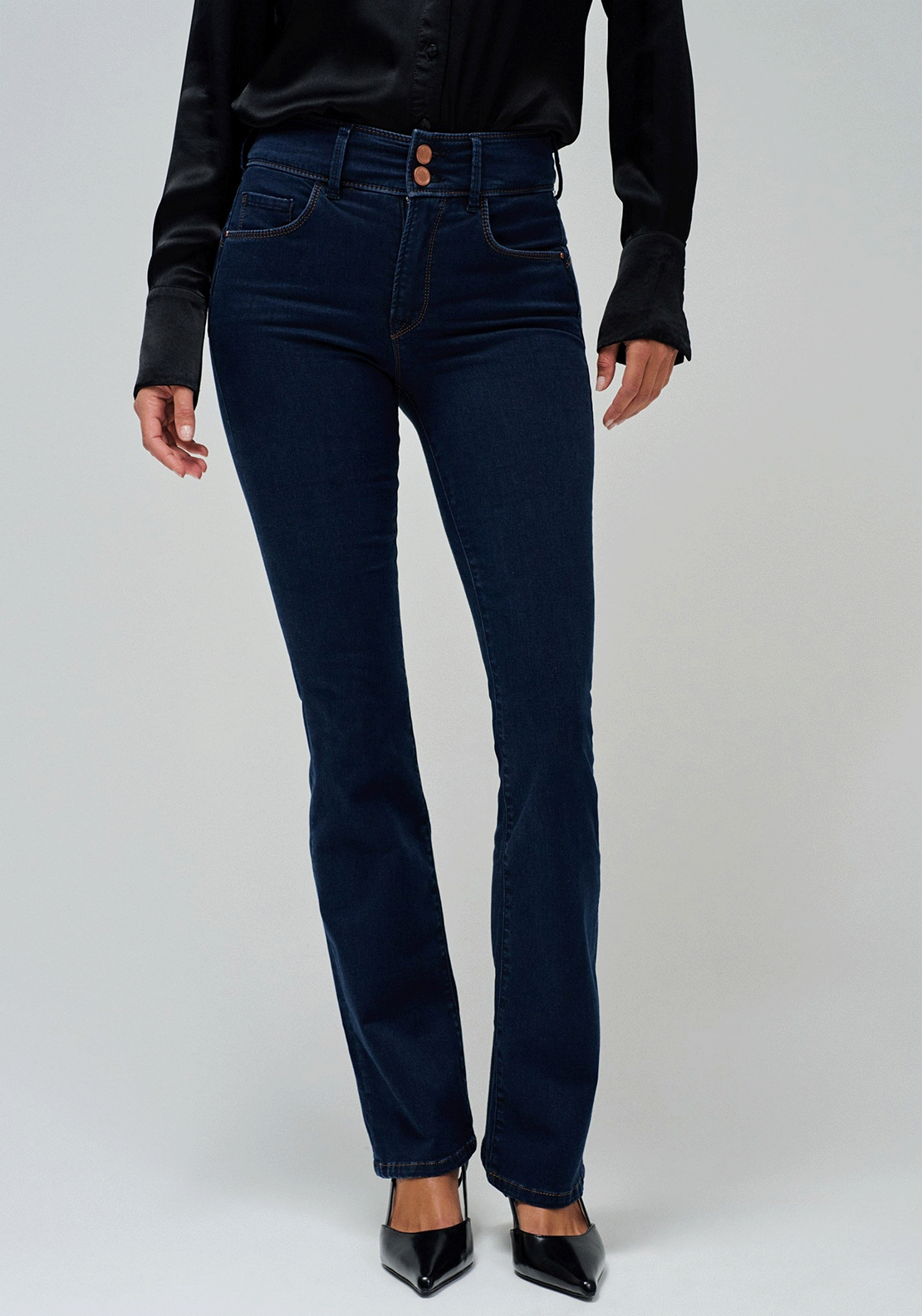 Salsa Push In Bootcut Jeans, Dark Blue - McElhinneys