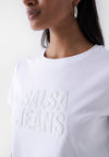 Salsa Sequin Logo T-Shirt, White