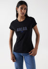 Salsa Beaded Logo T-Shirt, Black