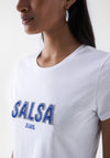 Salsa Beaded Logo T-Shirt, White