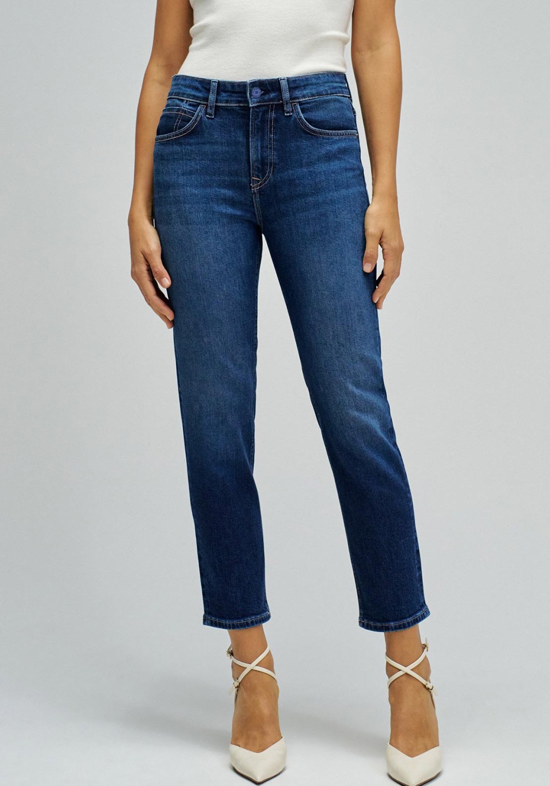 Salsa Jeans True Cropped Slim Jeans, Dark Blue