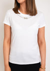Salsa Embellished Trim Neckline T-Shirt, White