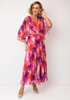 Samantha Jane Alice Floral Pleated Maxi Dress, Pink