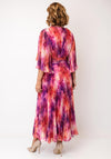 Samantha Jane Alice Floral Pleated Maxi Dress, Pink