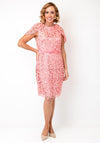 Samantha Jane Floral Lace Midi Dress, Coral