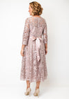 Samantha Jane Emily Embroidered Jacquard Midi Dress, Pink