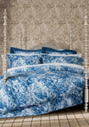 Sanderson x Giles Deacon Fringed Tulip Toile Duvet Cover Set, Smalt